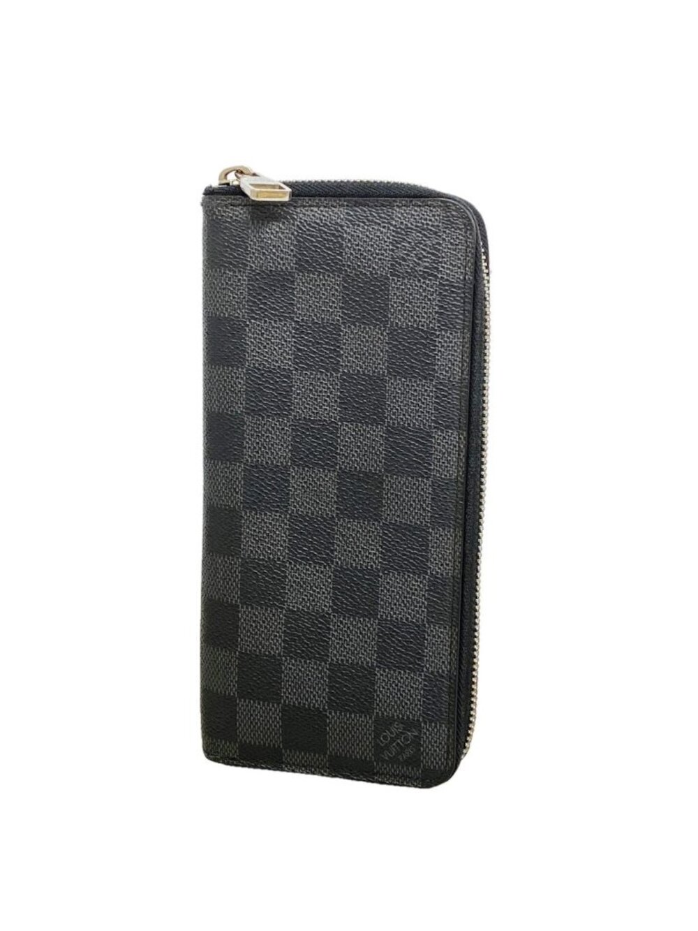 Louis Vuitton Wallet Damier Graphite Zippy Vertical Black Gray Vintage